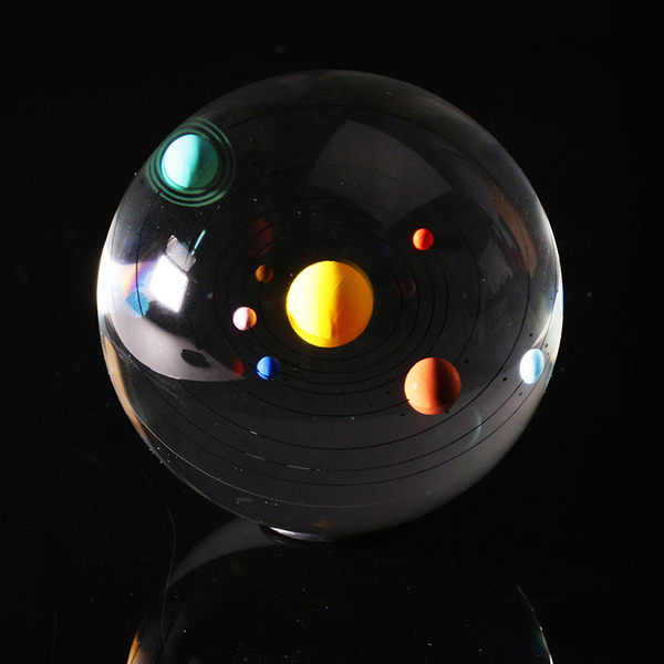solar system paperweights glass